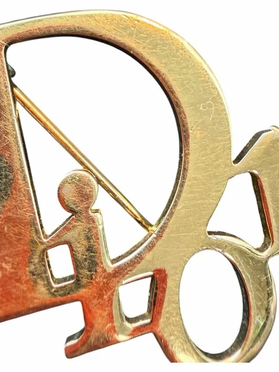 Vintage Gold-tone  'Dior' Logo Brooch - Picture 9 of 9